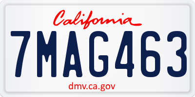 CA license plate 7MAG463