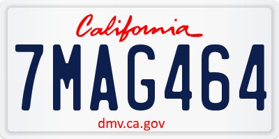 CA license plate 7MAG464