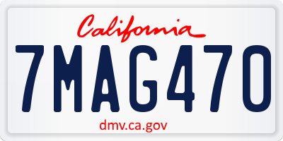 CA license plate 7MAG470