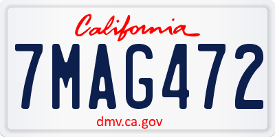 CA license plate 7MAG472