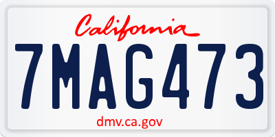 CA license plate 7MAG473