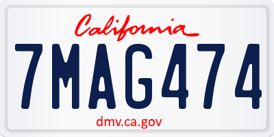CA license plate 7MAG474