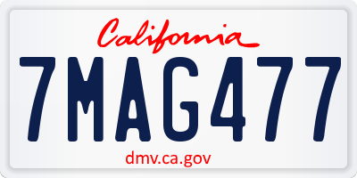 CA license plate 7MAG477
