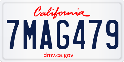 CA license plate 7MAG479