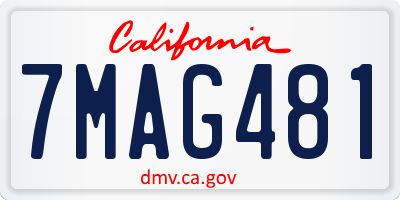 CA license plate 7MAG481