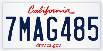 CA license plate 7MAG485