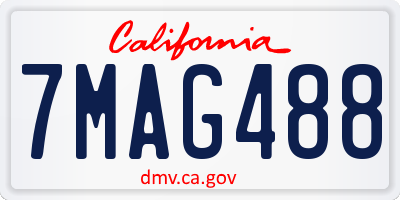 CA license plate 7MAG488