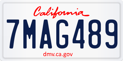 CA license plate 7MAG489