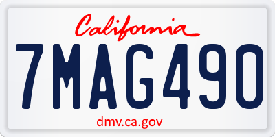 CA license plate 7MAG490