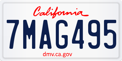 CA license plate 7MAG495