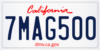 CA license plate 7MAG500