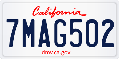 CA license plate 7MAG502