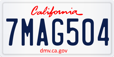 CA license plate 7MAG504
