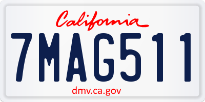 CA license plate 7MAG511