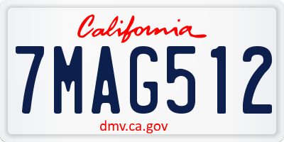CA license plate 7MAG512