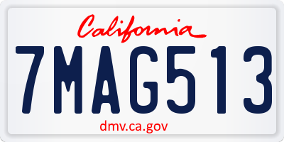 CA license plate 7MAG513