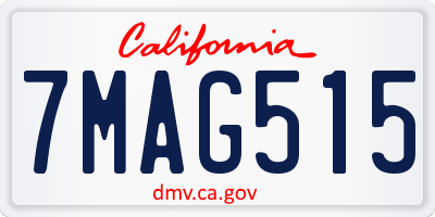 CA license plate 7MAG515