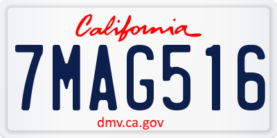 CA license plate 7MAG516