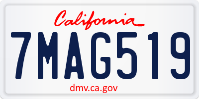 CA license plate 7MAG519