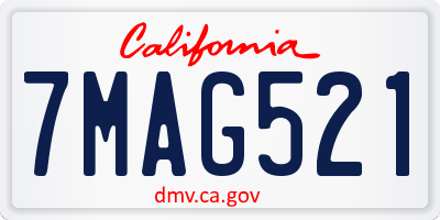 CA license plate 7MAG521