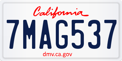 CA license plate 7MAG537