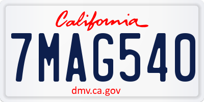 CA license plate 7MAG540