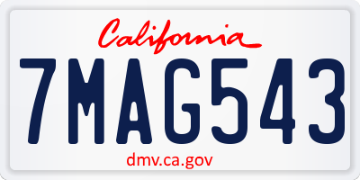 CA license plate 7MAG543