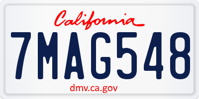 CA license plate 7MAG548