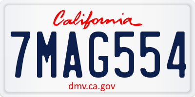 CA license plate 7MAG554