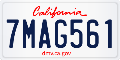 CA license plate 7MAG561