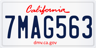 CA license plate 7MAG563