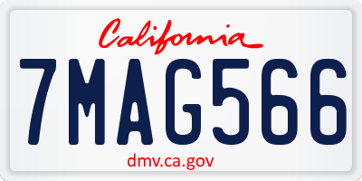 CA license plate 7MAG566