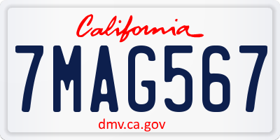 CA license plate 7MAG567
