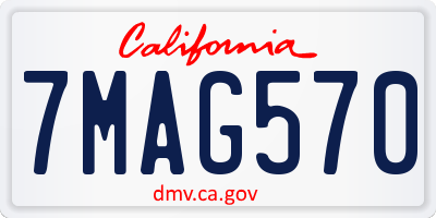 CA license plate 7MAG570
