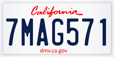 CA license plate 7MAG571