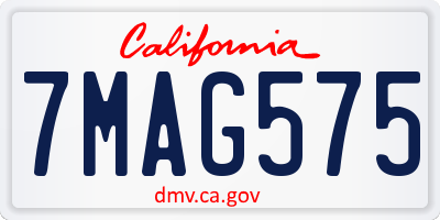 CA license plate 7MAG575