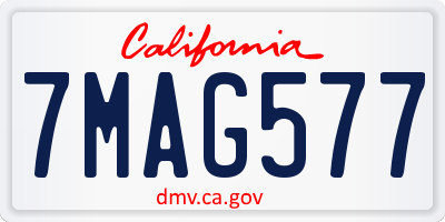 CA license plate 7MAG577