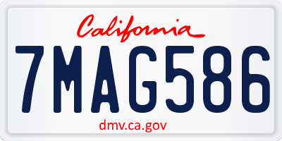 CA license plate 7MAG586