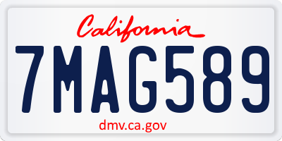 CA license plate 7MAG589