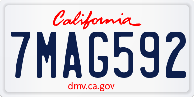 CA license plate 7MAG592