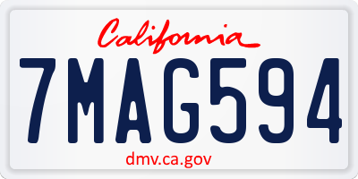 CA license plate 7MAG594