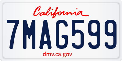 CA license plate 7MAG599