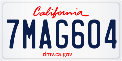 CA license plate 7MAG604