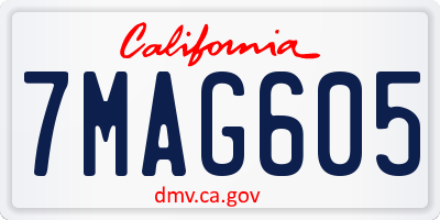 CA license plate 7MAG605