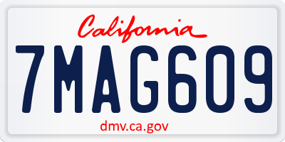 CA license plate 7MAG609