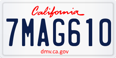 CA license plate 7MAG610