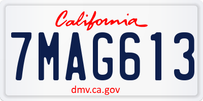 CA license plate 7MAG613