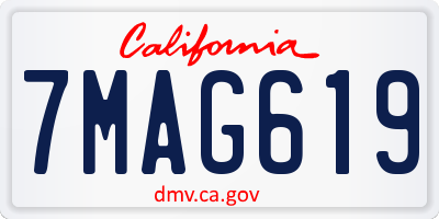 CA license plate 7MAG619