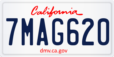 CA license plate 7MAG620