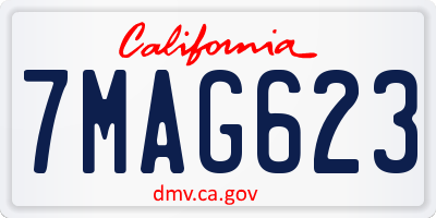 CA license plate 7MAG623